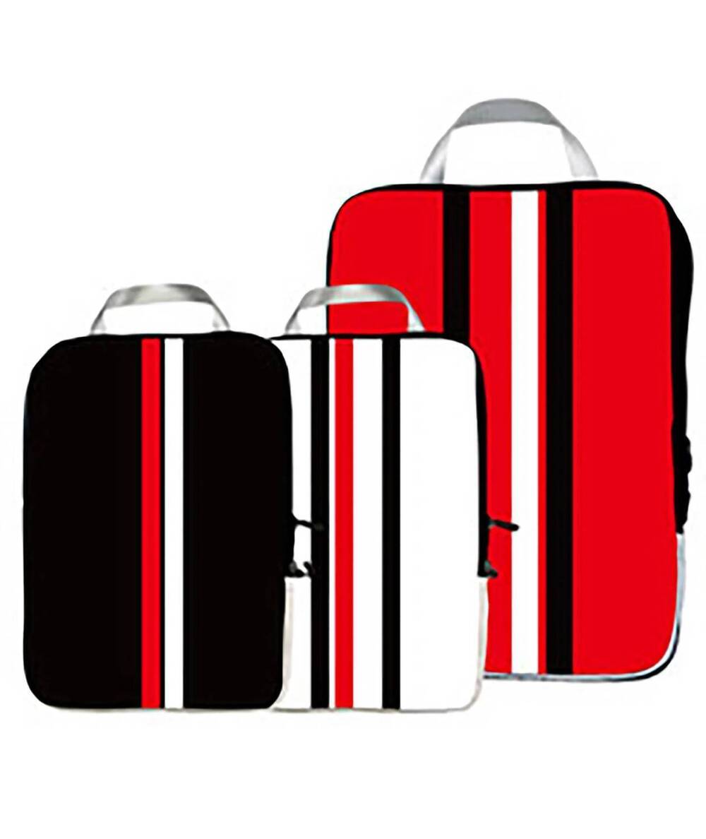 NEW KEEP IT LOVE IT packing cubes - set of 3 in red, white and black stripe